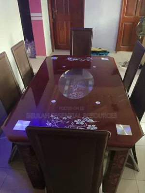 Solid 6 Seater Glass Dining Table