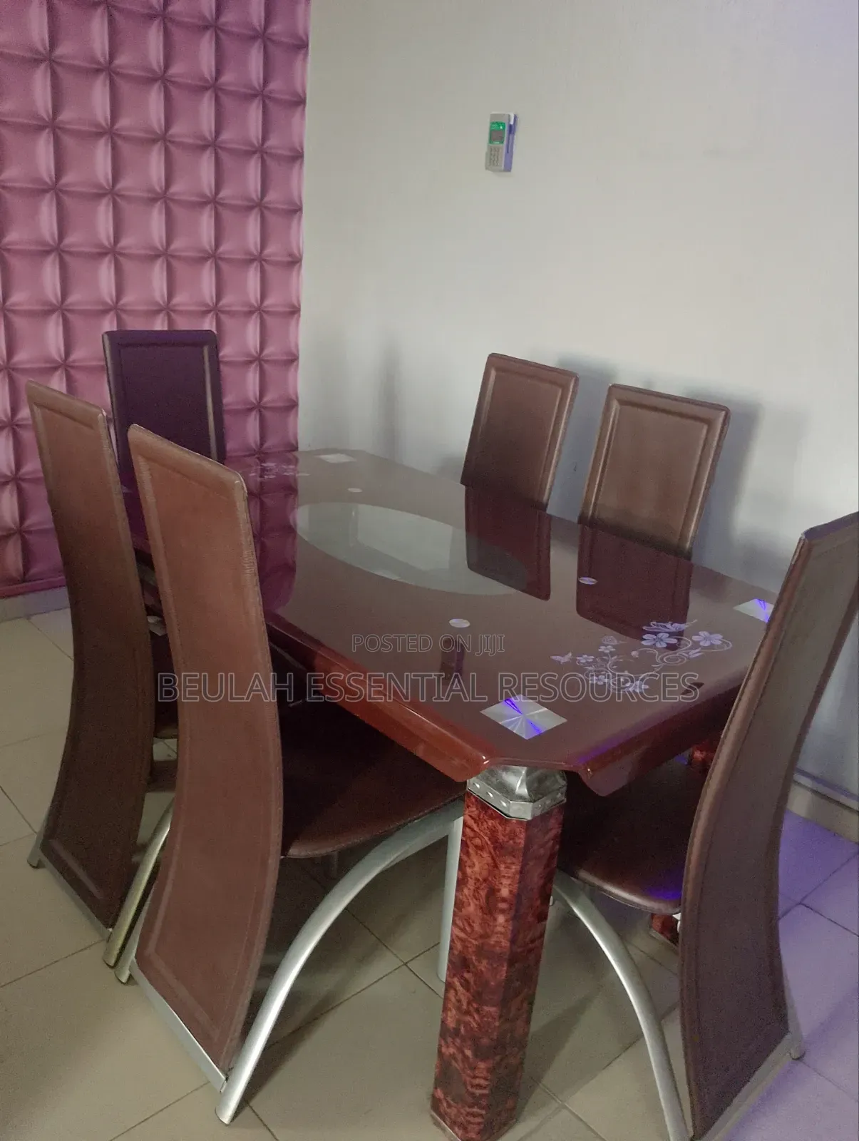 Solid 6 Seater Glass Dining Table