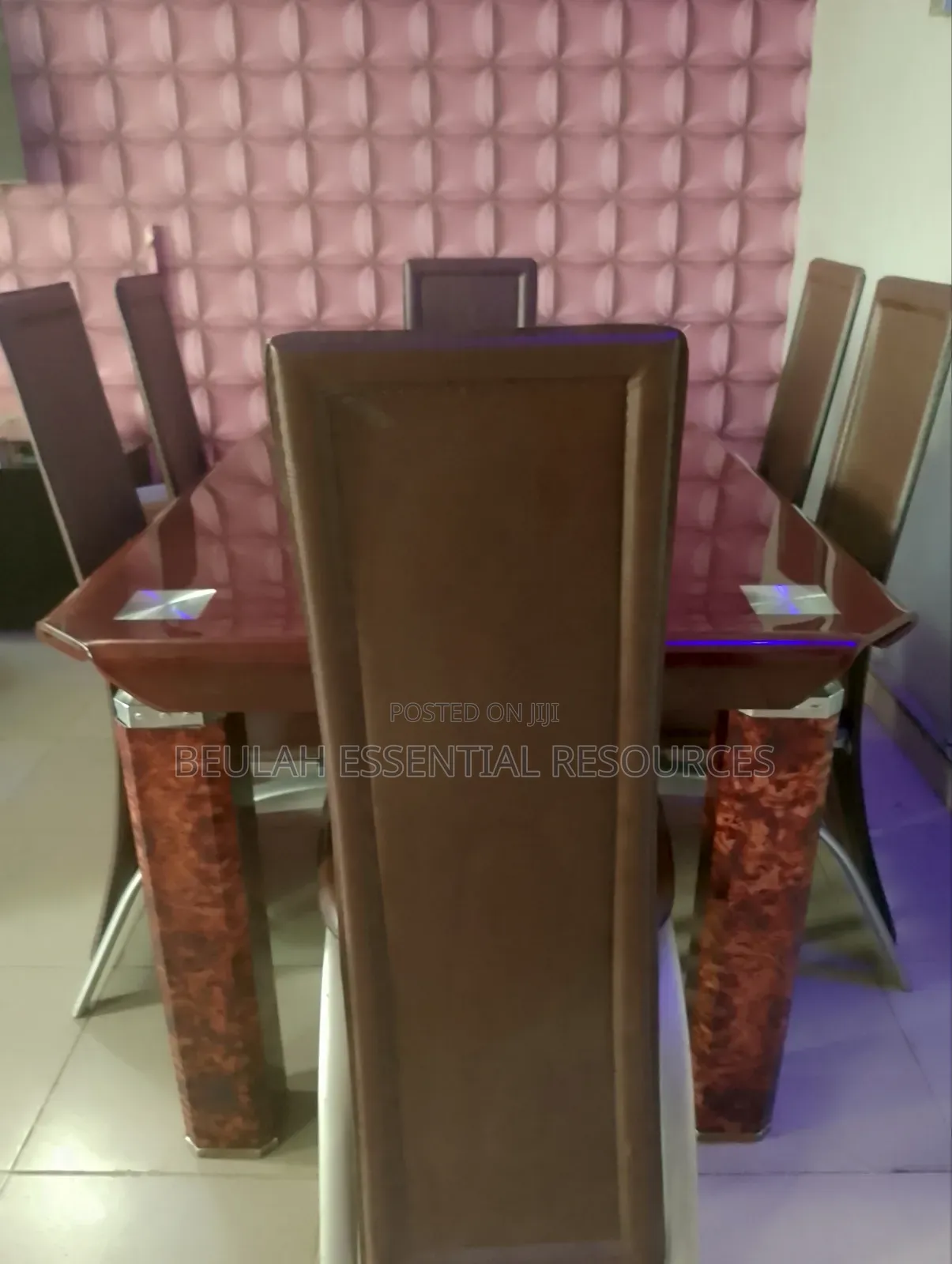 Solid 6 Seater Glass Dining Table