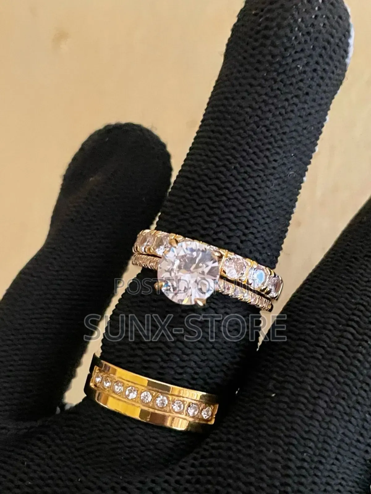 Gold Wedding Ring Set