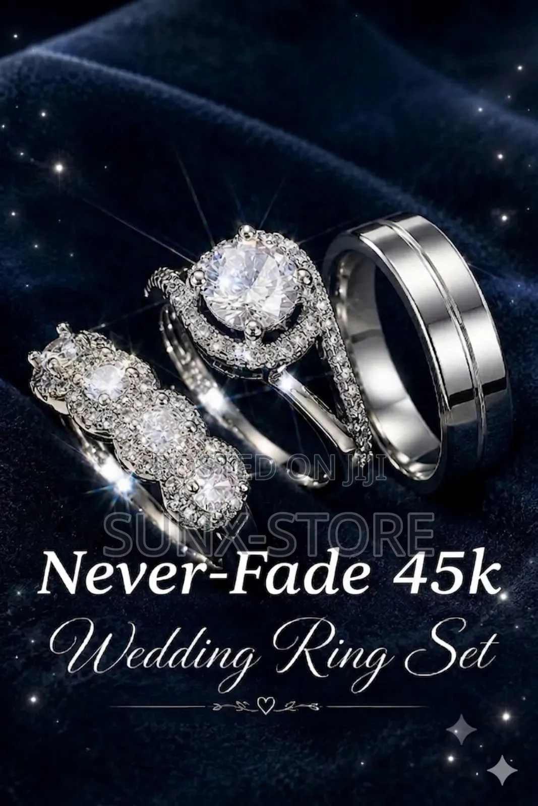 Sterling Silver Wedding Ring Set