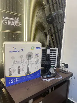 18inches Ac/Dc Hamtem Solar Rechargeable Fan Available in Store Dm