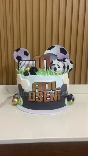 10 Inches 3 Layers Football Theme Birthday Cake