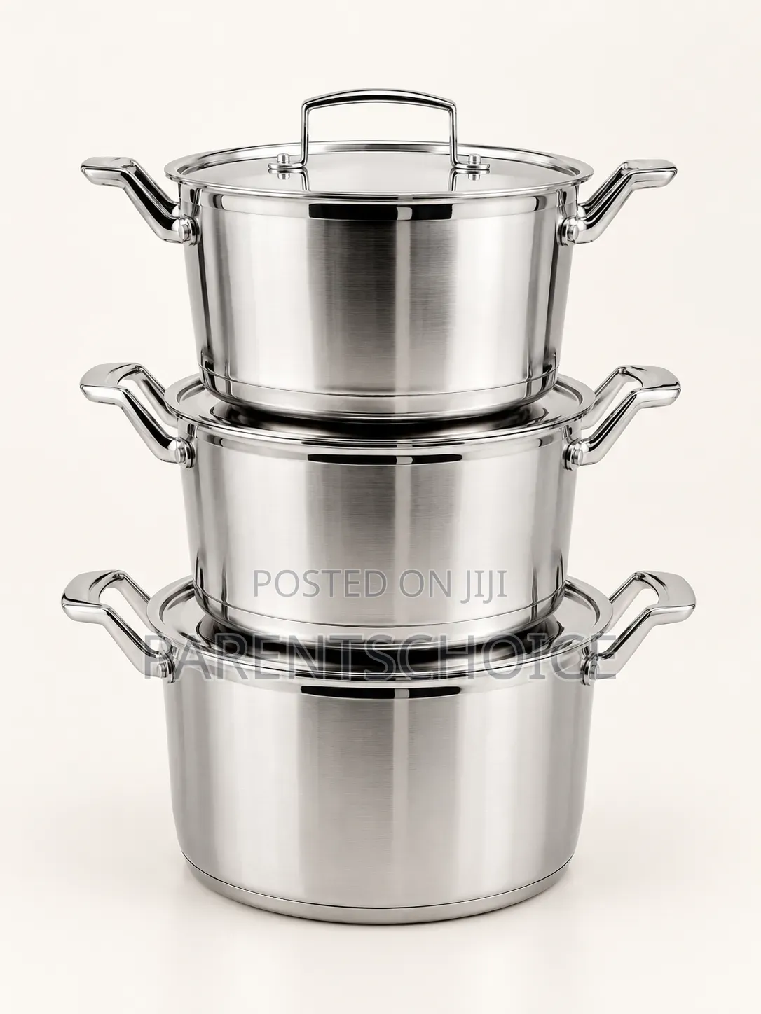 3-Piece Stainless Steel Pot Set
