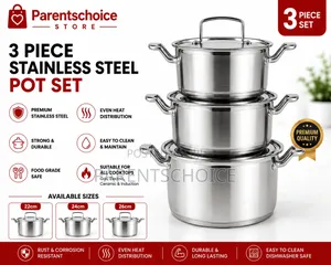 3-Piece Stainless Steel Pot Set
