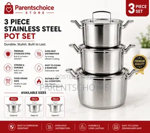3-Piece Stainless Steel Pot Set