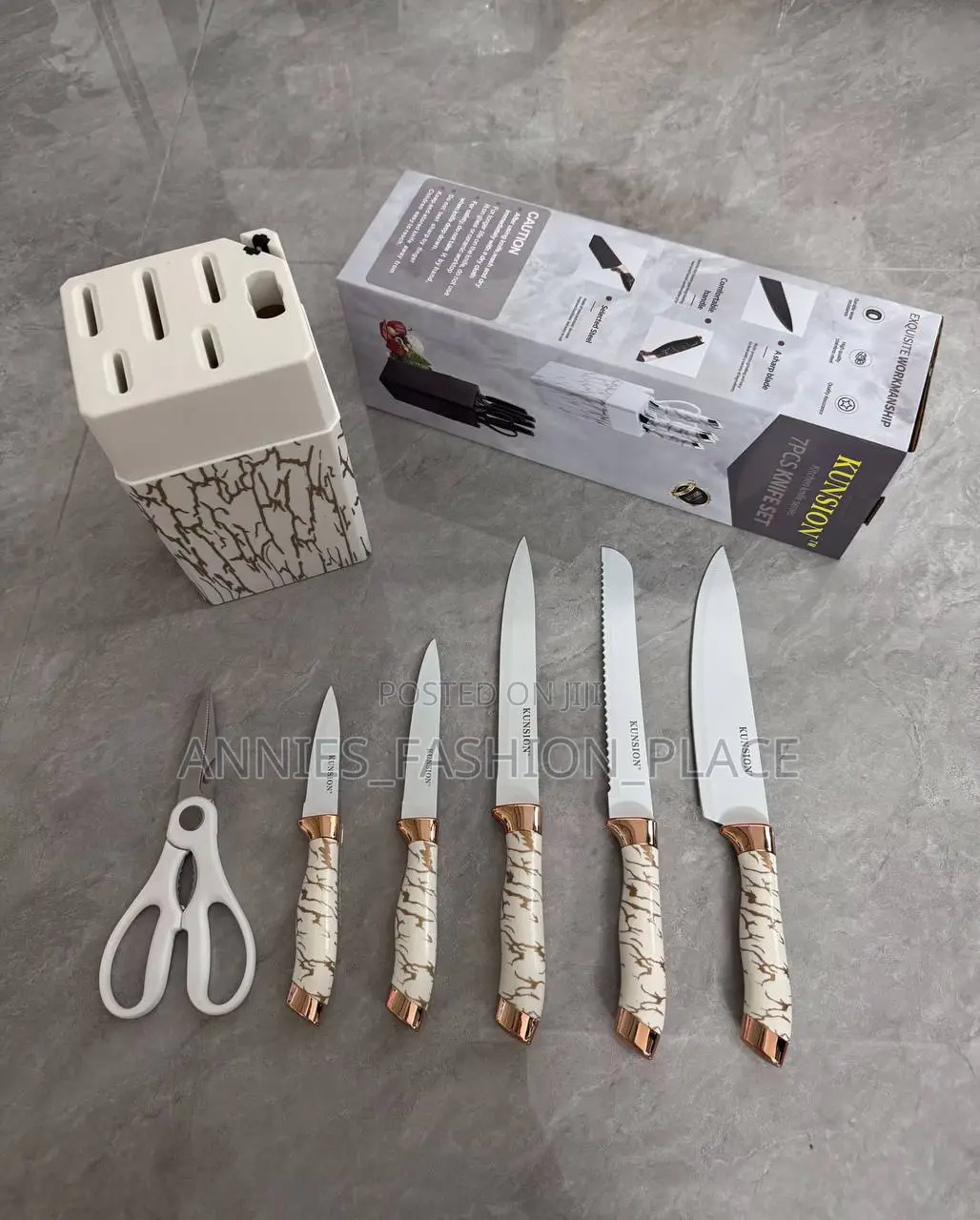 7pcs Marble Pattern Knife Set