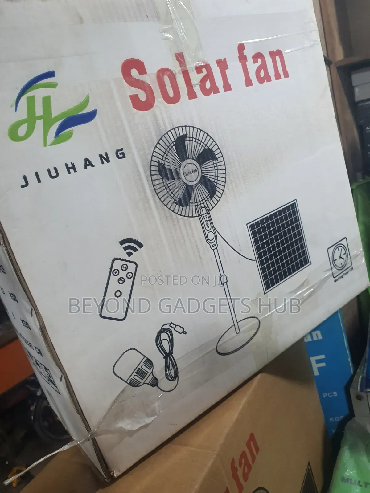 Jiuhang "16" Solar Rechargeable Standing Fan
