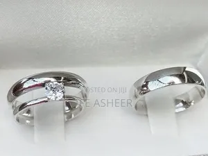 Luxury Us Couple Set of Silver Wedding Ring