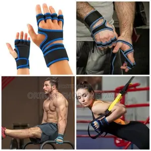 Wrist Wrap Fingerless Gloves For Gym / Cycling