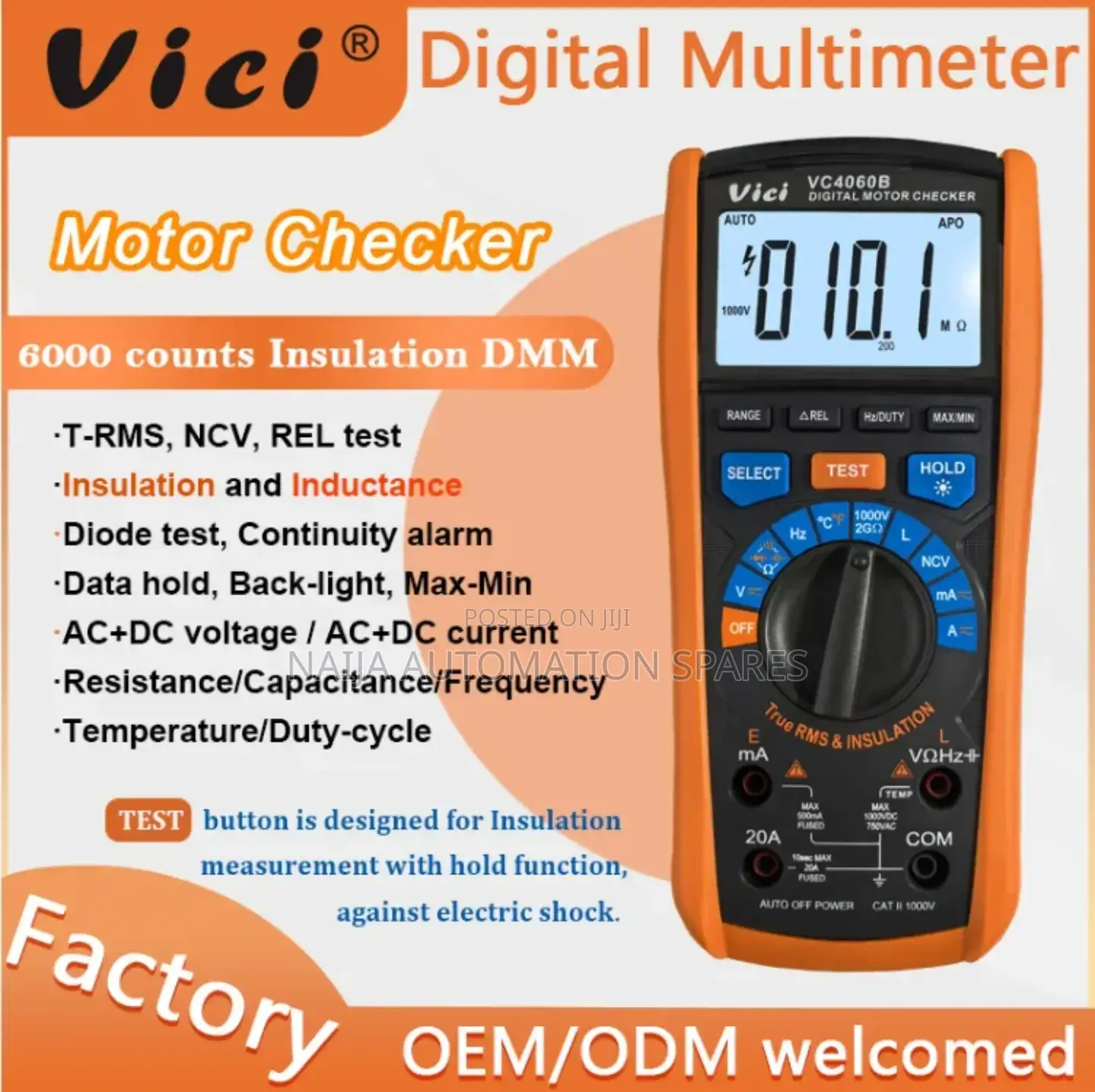 Insulation Resistance Digital Multimeter Tester | Vici Vc4060b