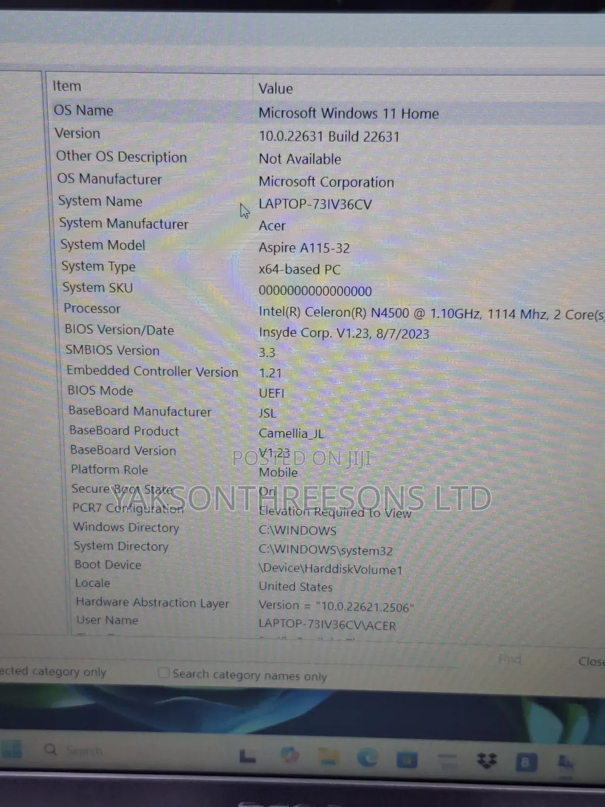 Laptop Acer Aspire 1 A115-31 8GB Intel Pentium SSHD+SSD 320GB