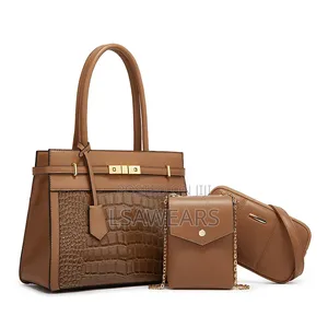 3 in 1 Ladies Classic Handbag Women Khaki