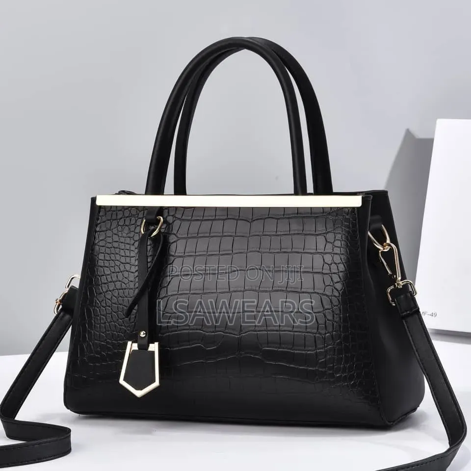 Stone Pattern Pu High-End Stereotyped Pure Color One-Shoulder Black