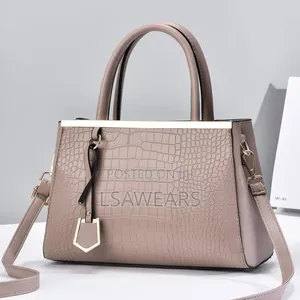 Stone Pattern Pu High-End Stereotyped Pure Color One-Shoulder Pink