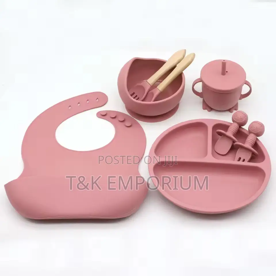 8pcs Baby Silicone Feeding Set