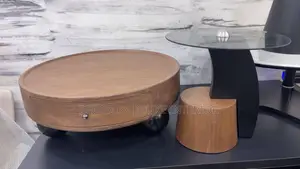 Circular Wooden Coffee Table Living Room Furniture