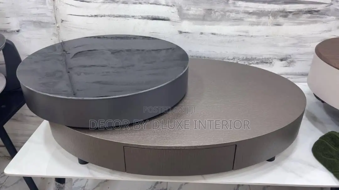 Modern Oval Minimalist Two-Tier Round Coffee Table
