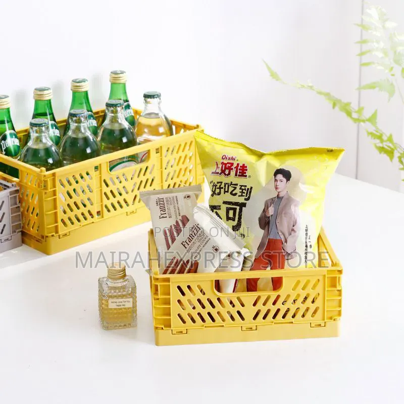 Plastic Collapsible Crate Folding Storage Basket With Handle B3s