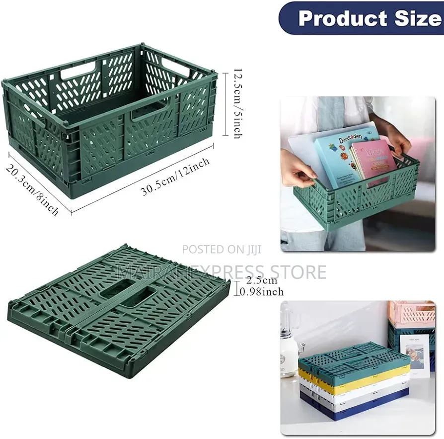 Plastic Collapsible Crate Folding Storage Basket With Handle B3s