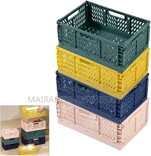 Plastic Collapsible Crate Folding Storage Basket With Handle B3s