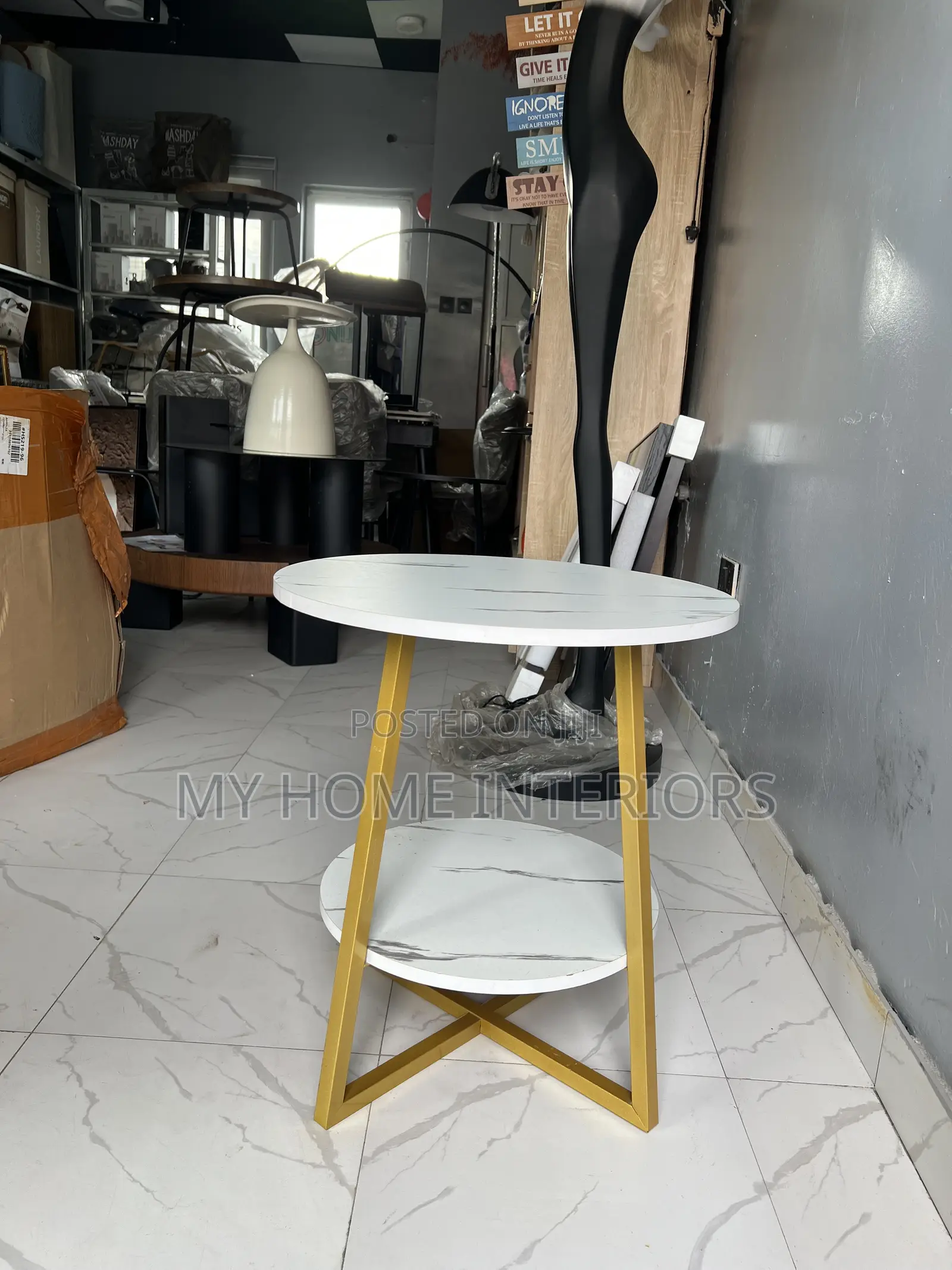 Gold Leg Side Table