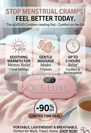 Cordless Heating Pad Massager Belt for Period Back Pain Relief