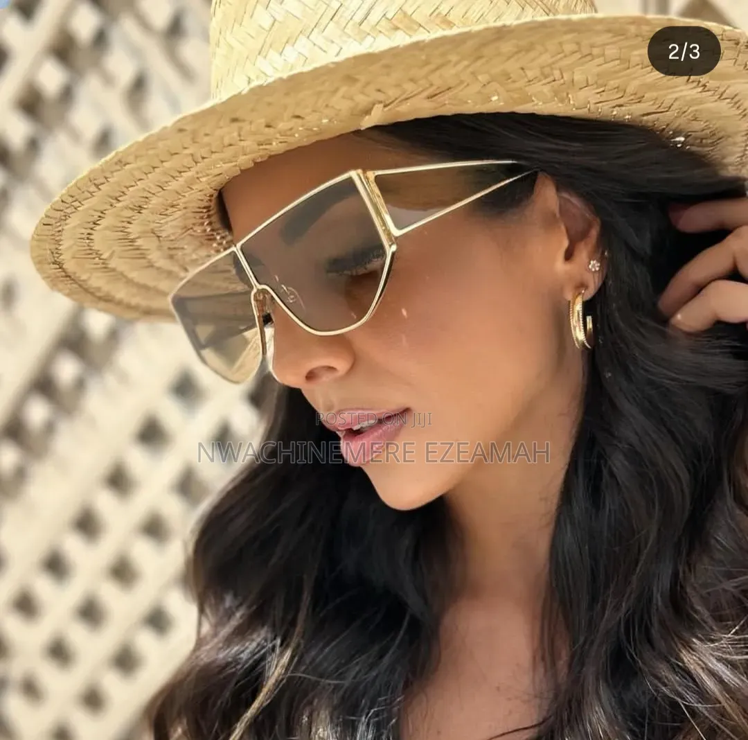 Oversized Pretty Sunglasses –Brown,Tea Gradient Lens + Suede Pouch