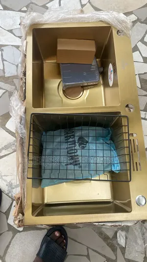 Gold Double Bow Hand Made Kitchen Sink
