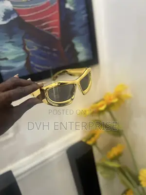 Brand New Gold Concave Shape Retro Sunglasses