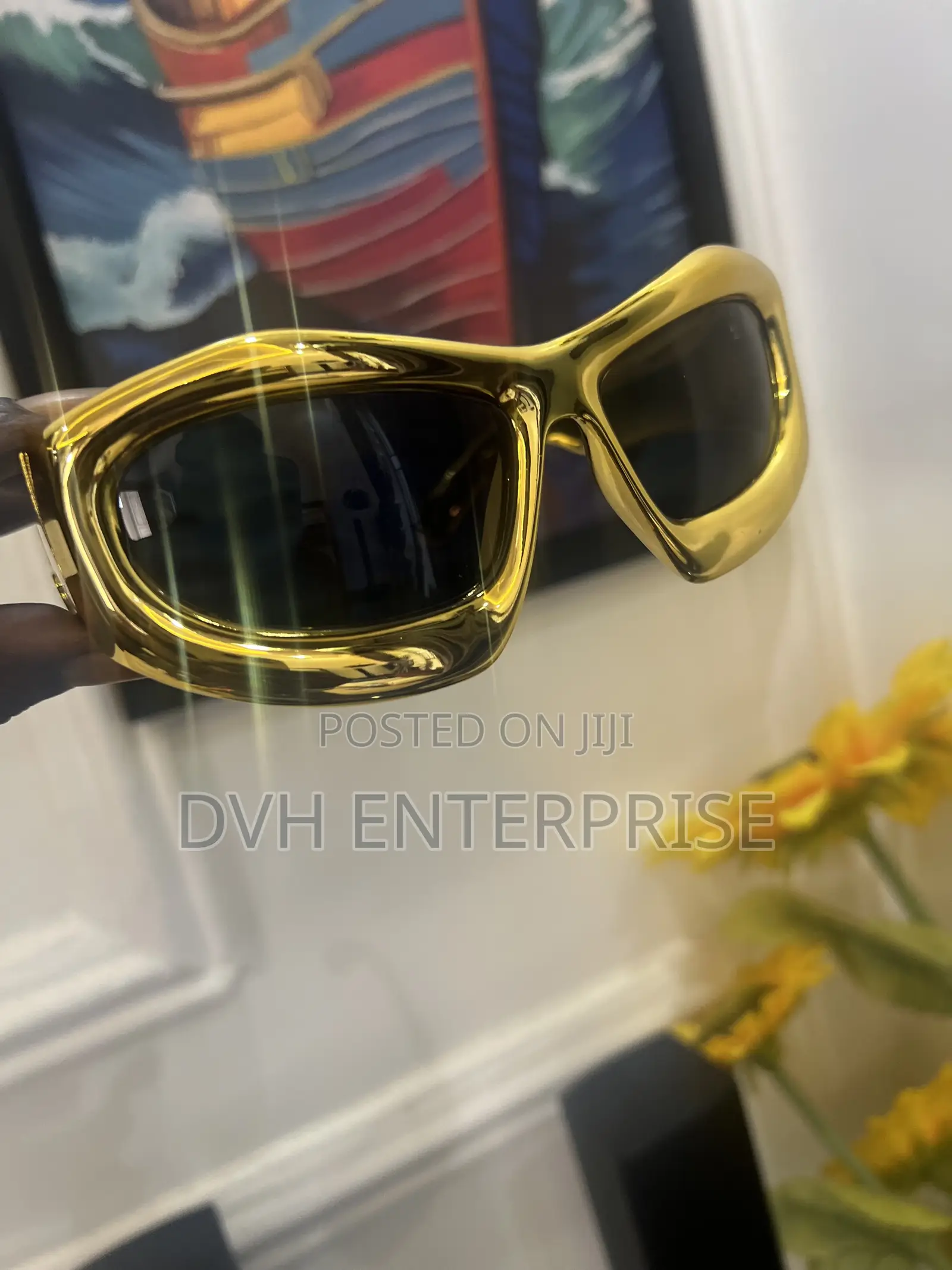 Brand New Gold Concave Shape Retro Sunglasses