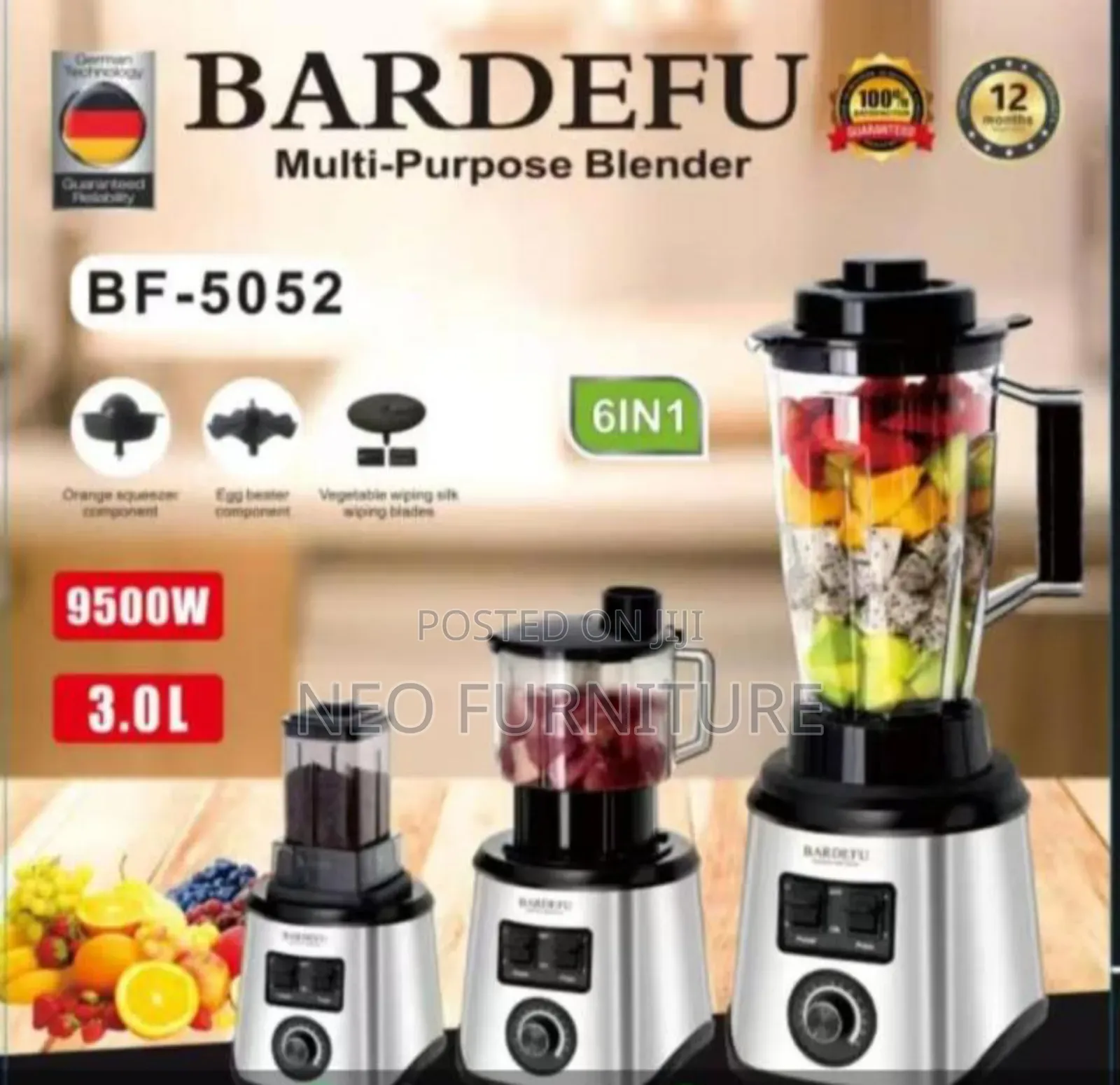 6pcs Bardefu Blender 3l