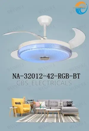 RGB Bluetooth Ceiling Fan Chandelier