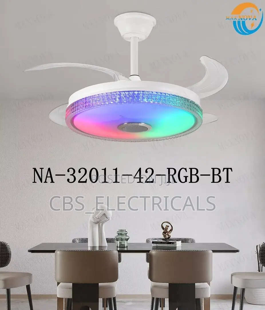 RGB Bluetooth Ceiling Fan Chandelier