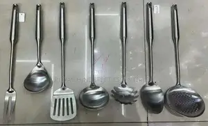 Quality 304 Stainless Steel Silver Single Cooking Spoon