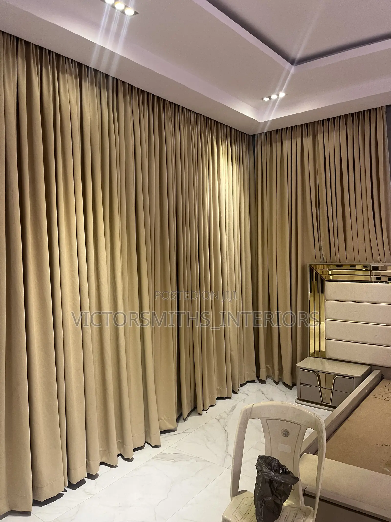 2 Pleats Curtains Drapes With Automated