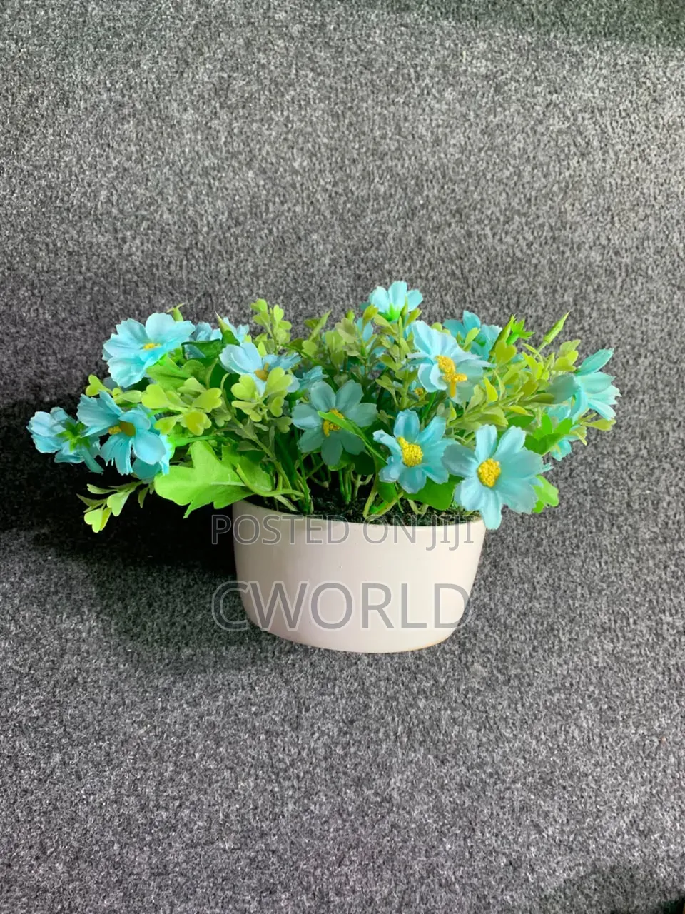 Artificial Blue Daisy Flower Pot - Table Decor