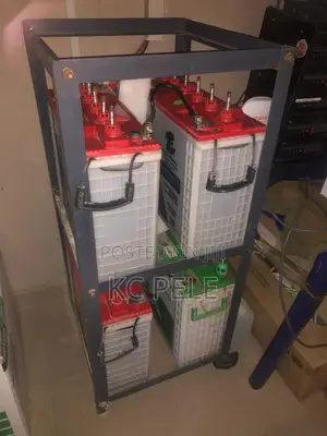 Fairly Used 220ah Tubular Inverter Batteries + Iron Rack