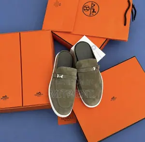 Hermes Men’S Suede Half Shoes (Mules)