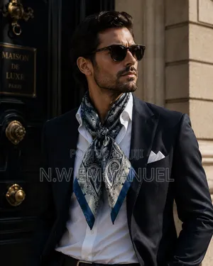 Luxury Men’S Silk Neck Scarf (Designer Style) – Tight Fit Neck Bandana
