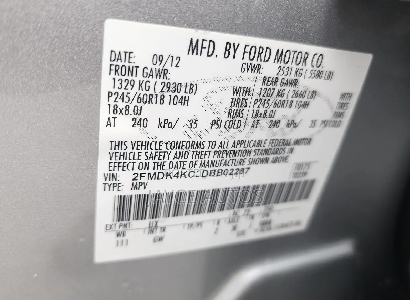 Ford Edge 2013 Silver