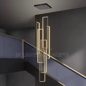 Modern Minimalist Duplex High Staircase Nordic Rectangular Frame Light
