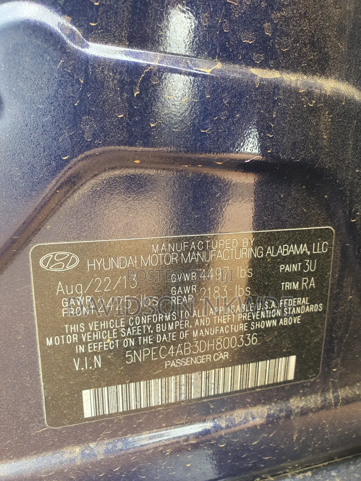Hyundai Sonata 2013 Blue