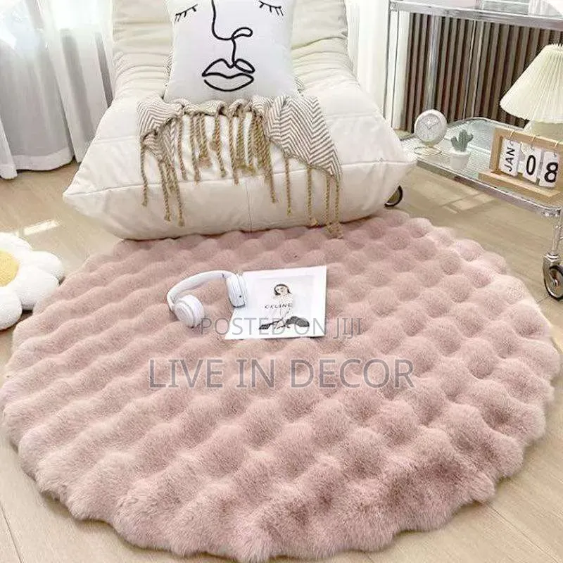 Round Bubble Fluffy Rug