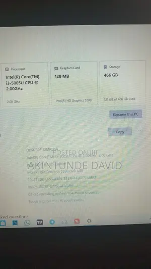 Laptop Dell Inspiron 15 3551 8GB Intel Core i3 HDD 500GB