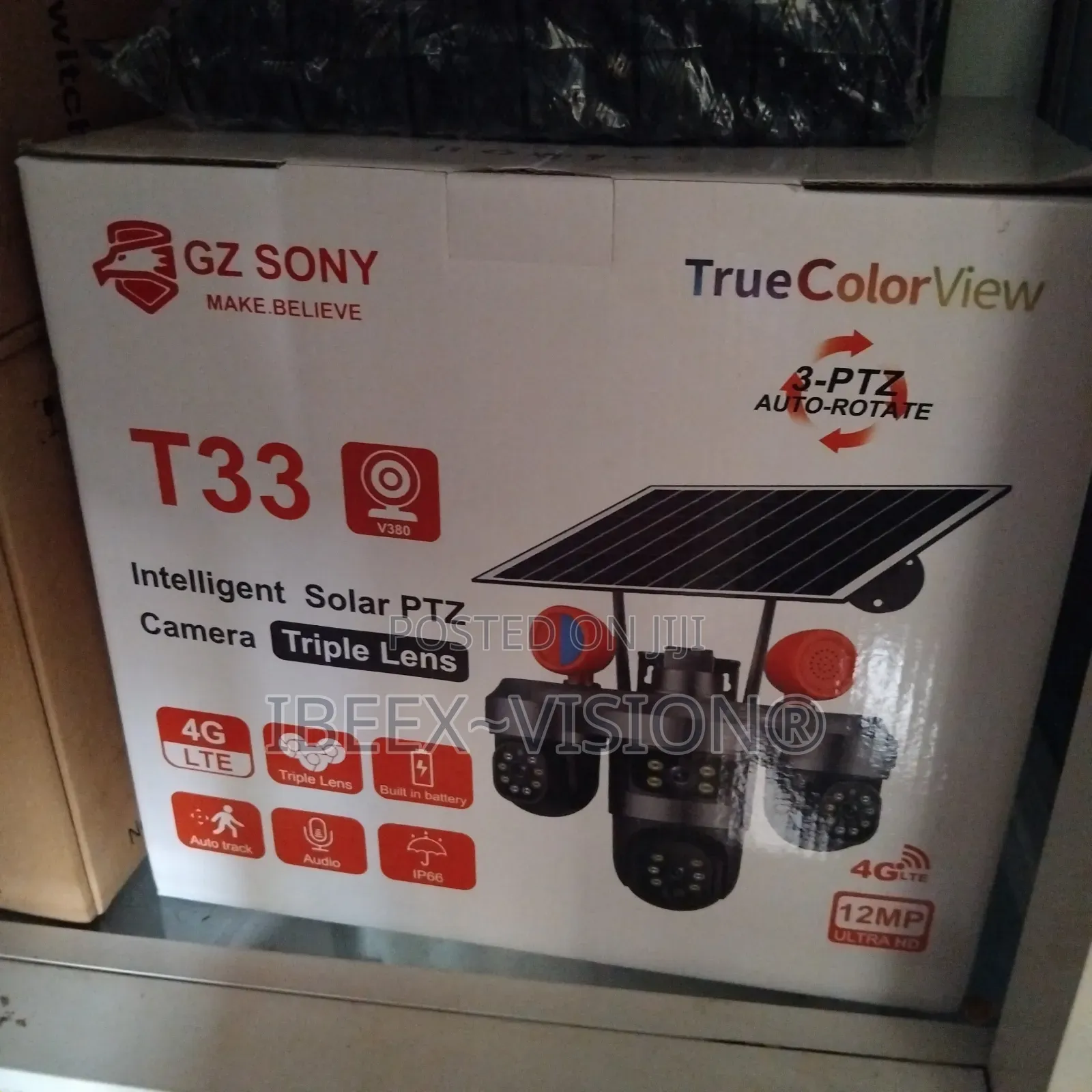 T33 Triple Lens PTZ Soler Camera V380 App