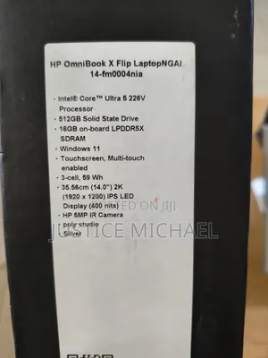 New Laptop HP OmniBook X Flip 14" 16GB Intel Core Ultra 5 SSD 512GB