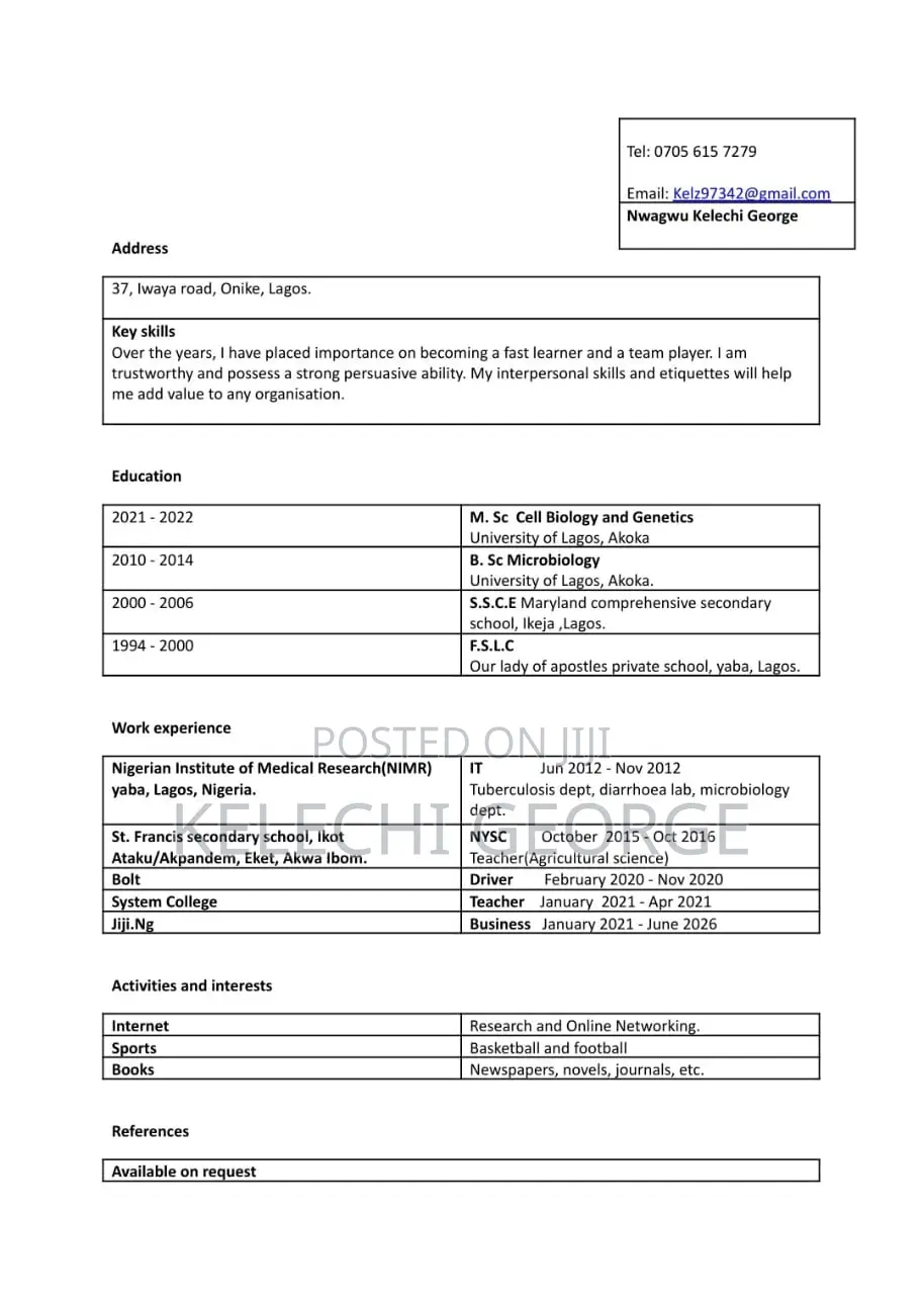 Farming Veterinary CV