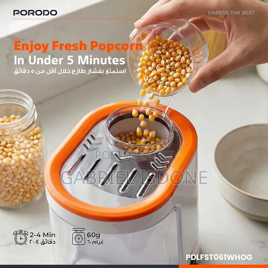 Popcorn Maker With Detachable Tank, 1200w Power,