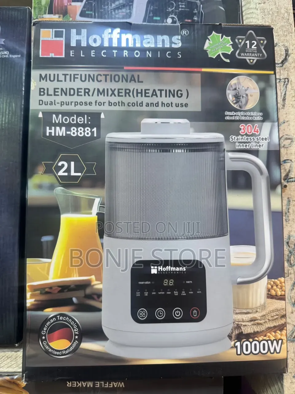 Hoffmans 2l Digital Blender Soup Maker | Hot Cold Heating Function